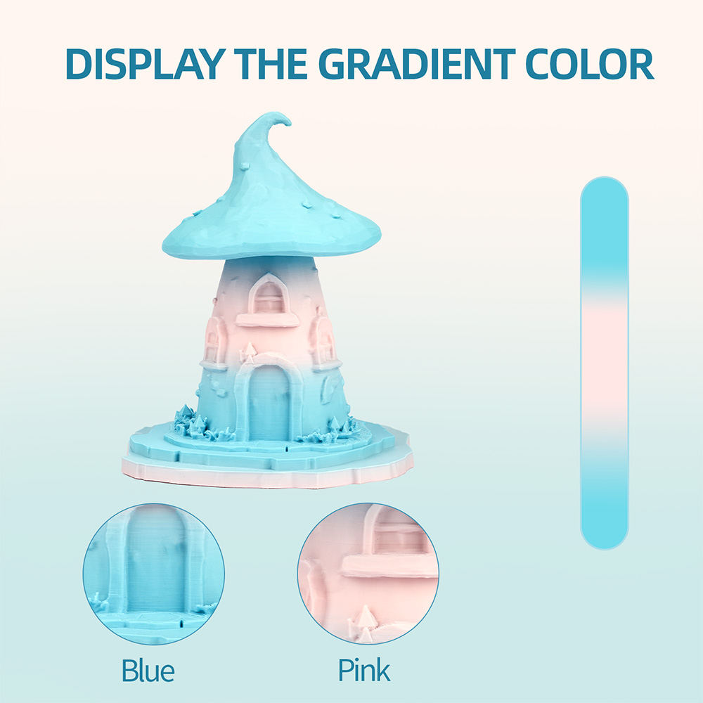 ERYONE High Speed Matte Gradient PLA Filament, 1kg - Blau & Rosa