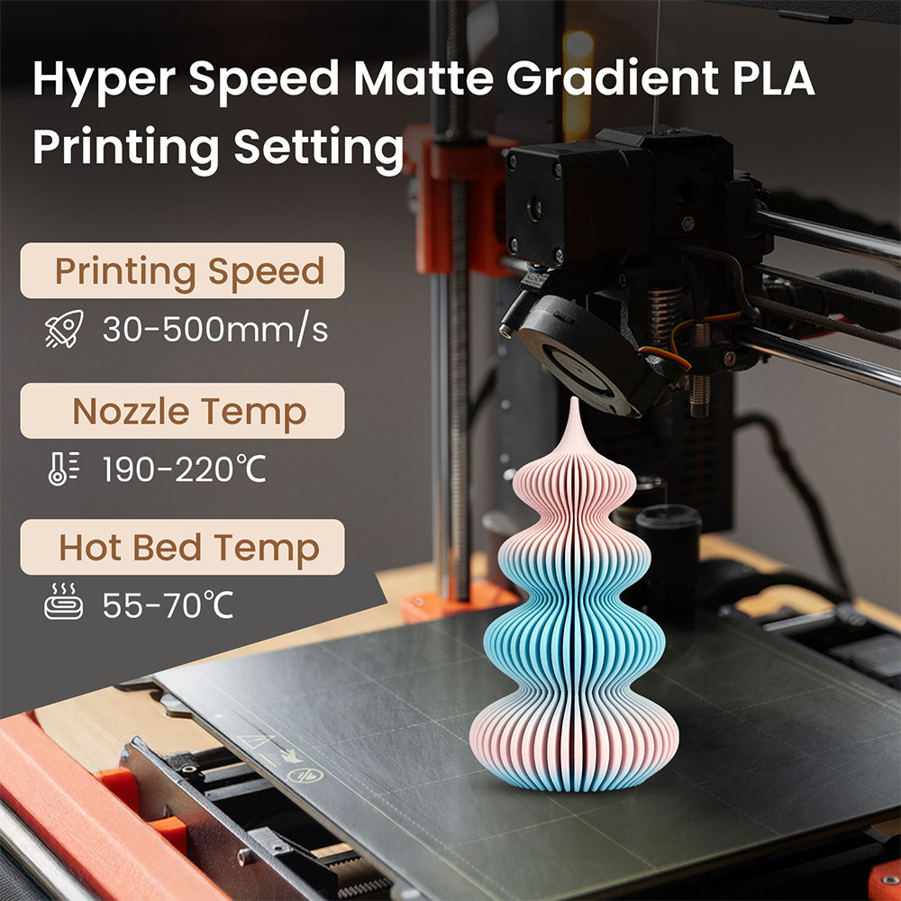 ERYONE High Speed Matte Gradient PLA Filament, 1kg - Blau & Rosa