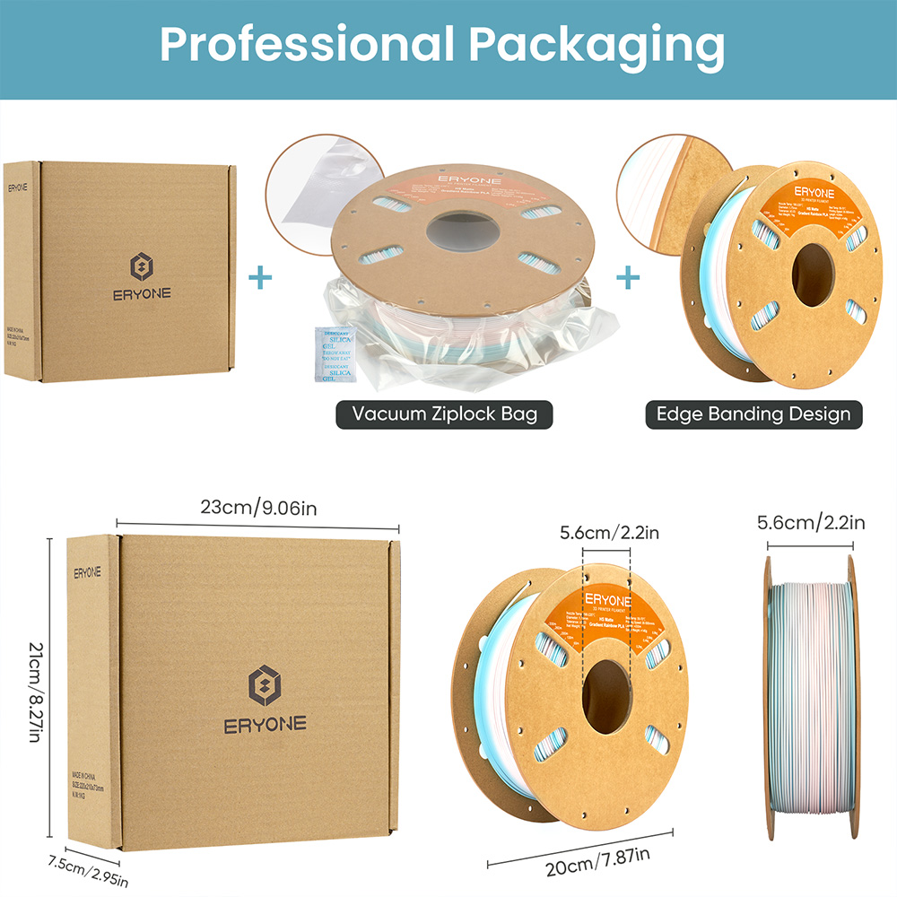 ERYONE High Speed Matte Gradient PLA Filament, 1kg - Blau & Rosa