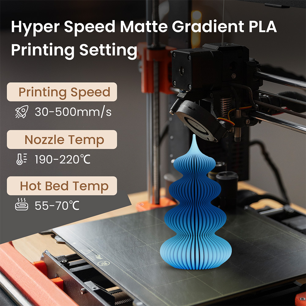 ERYONE HS Matt-Gradient-PLA-Filament, 1kg - Blau & Weiß