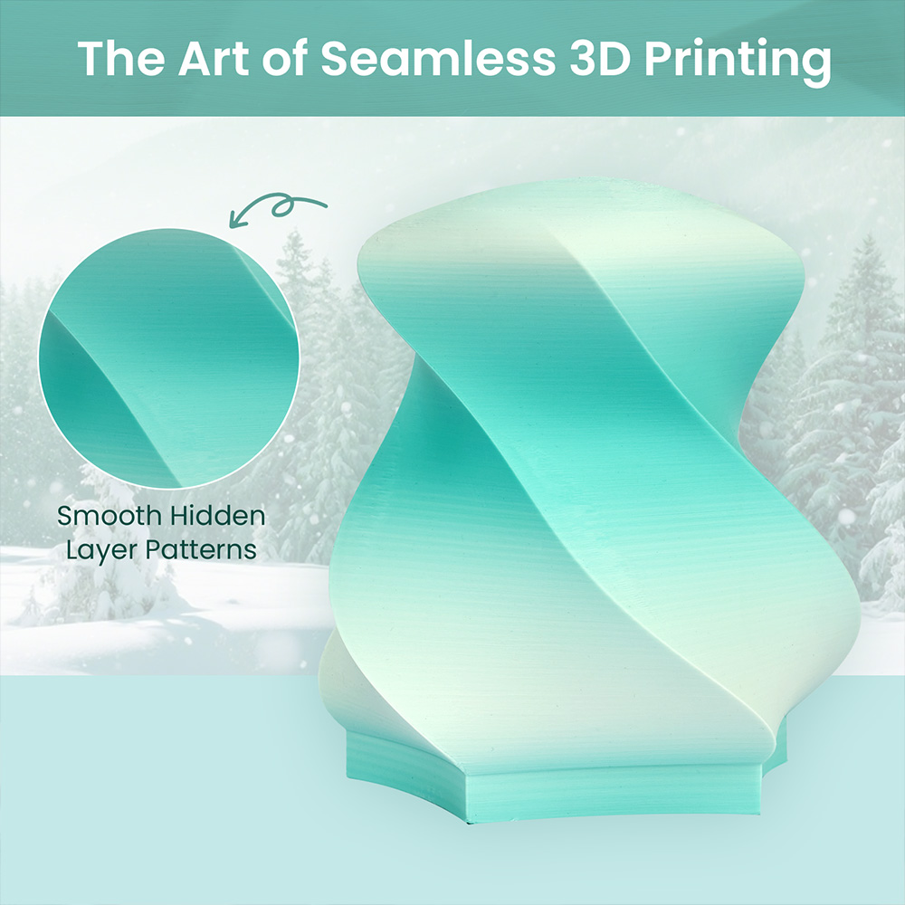 ERYONE High Speed Matte Gradient PLA Filament, 1kg - Mintgr&uuml;n & Wei&szlig;