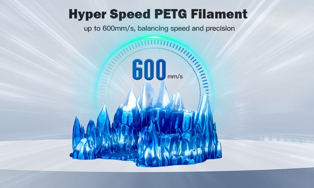 ERYONE Hochgeschwindigkeits-PETG-Filament mit transparentem Farbverlauf, 1 kg &ndash; Dunkelblau & Transparent