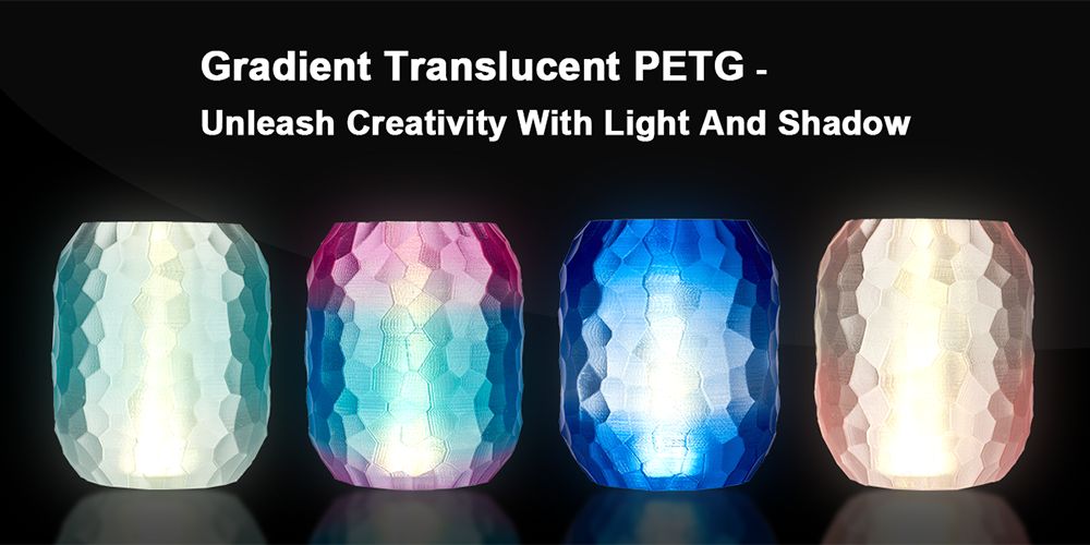 ERYONE Hochgeschwindigkeits-PETG-Filament mit transparentem Farbverlauf, 1 kg &ndash; Dunkelblau & Transparent