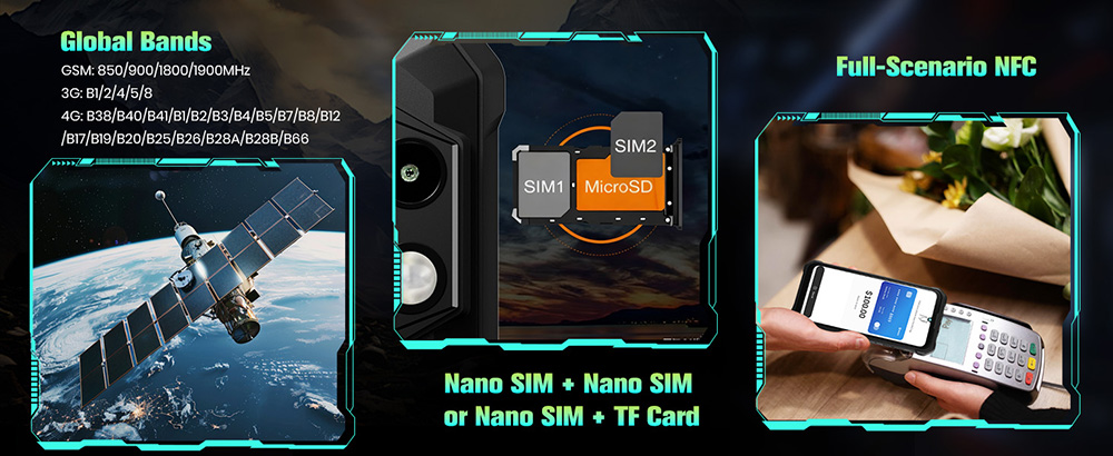 Smartphone robuste 4G FOSSiBOT F110L, 12 Go + 128 Go, &eacute;cran HD+ 6,745