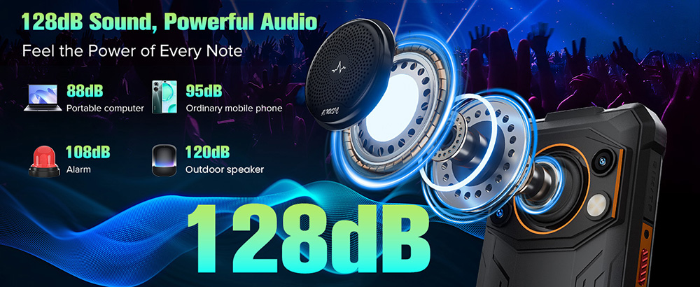 Smartphone robuste 4G FOSSiBOT F110L, 12 Go + 128 Go, &eacute;cran HD+ 6,745