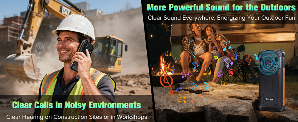 Smartphone robuste 4G FOSSiBOT F110L, 12 Go + 128 Go, &eacute;cran HD+ 6,745