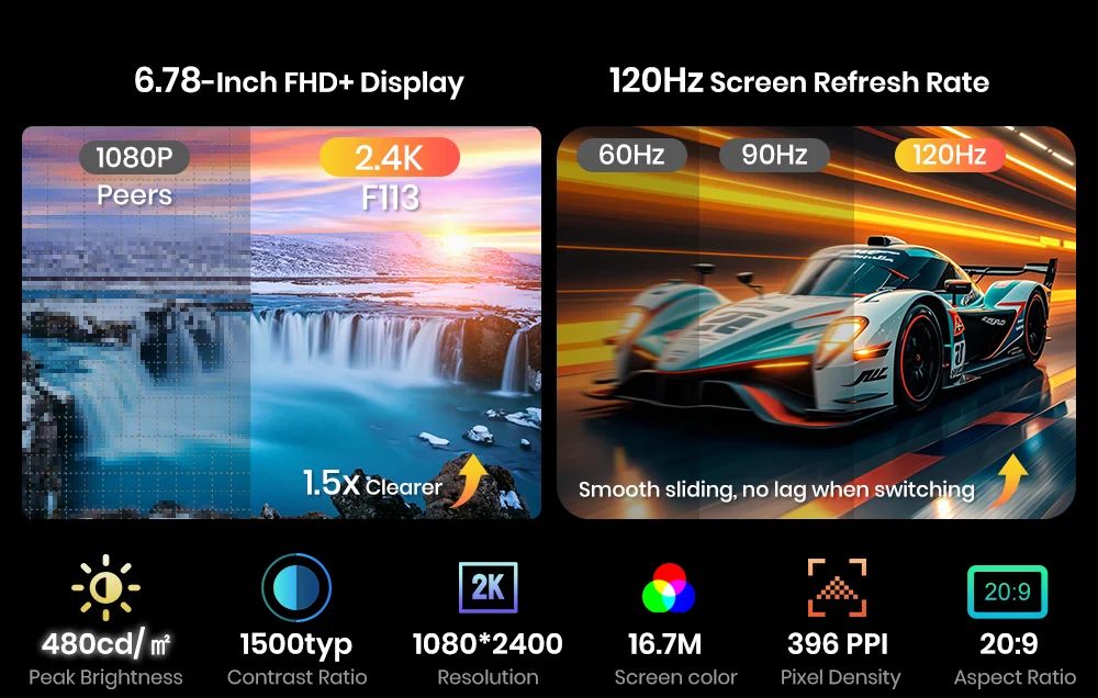 FOSSiBOT F113 5G Rugged Smartphone, 36 GB RAM + 256 GB ROM, 6,78