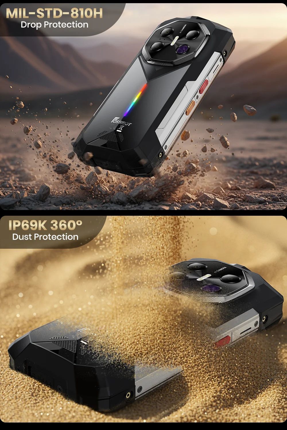 FOSSiBOT F113 5G Rugged Smartphone, 36 GB RAM + 256 GB ROM, 6,78