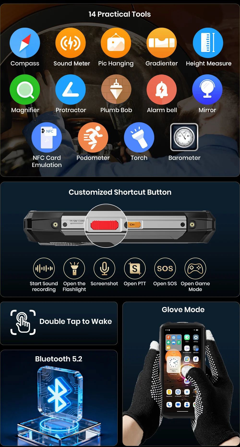 FOSSiBOT F113 5G Rugged Smartphone, 36 GB RAM + 256 GB ROM, 6,78