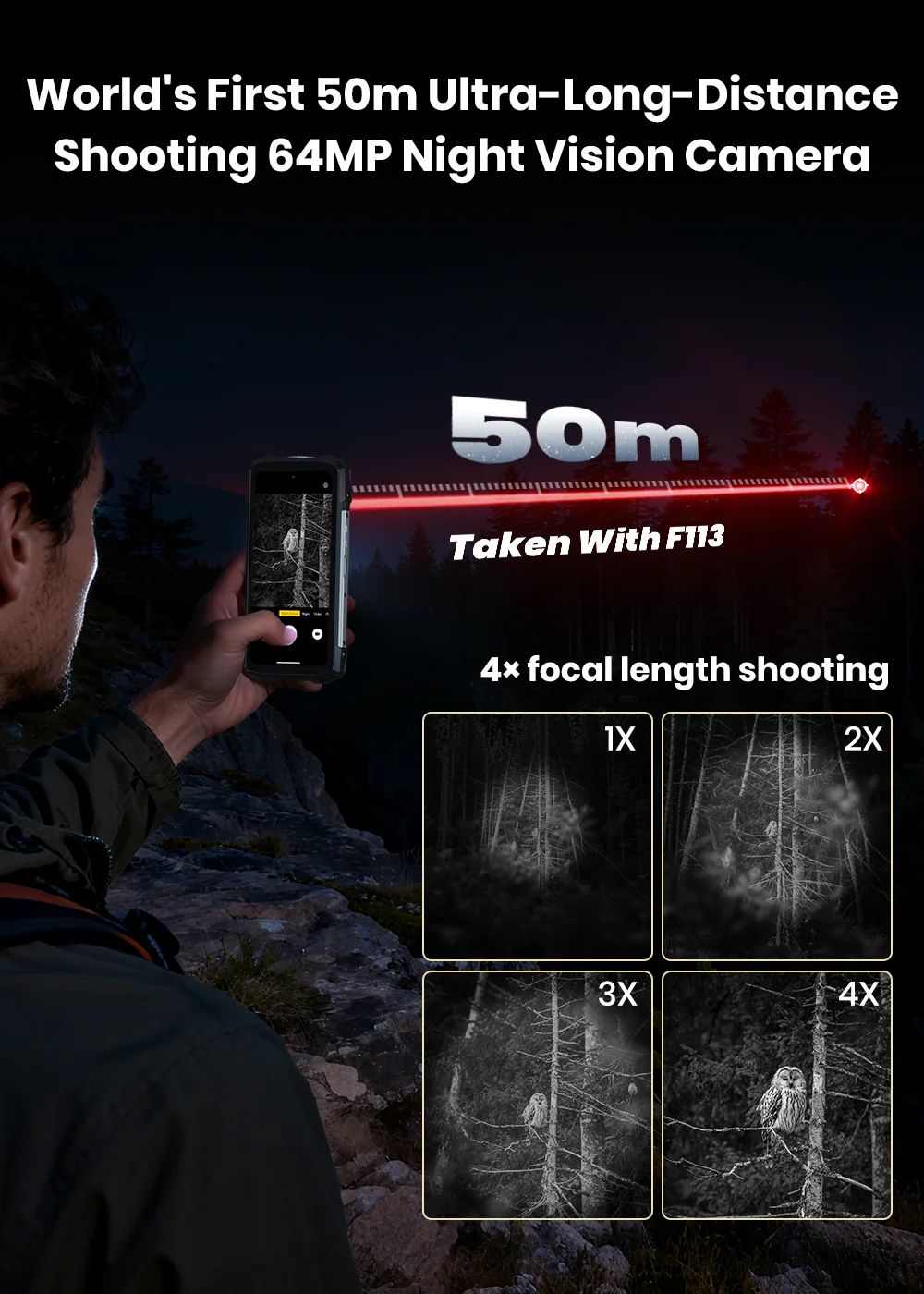 FOSSiBOT F113 5G Rugged Smartphone, 36 GB RAM + 256 GB ROM, 6,78