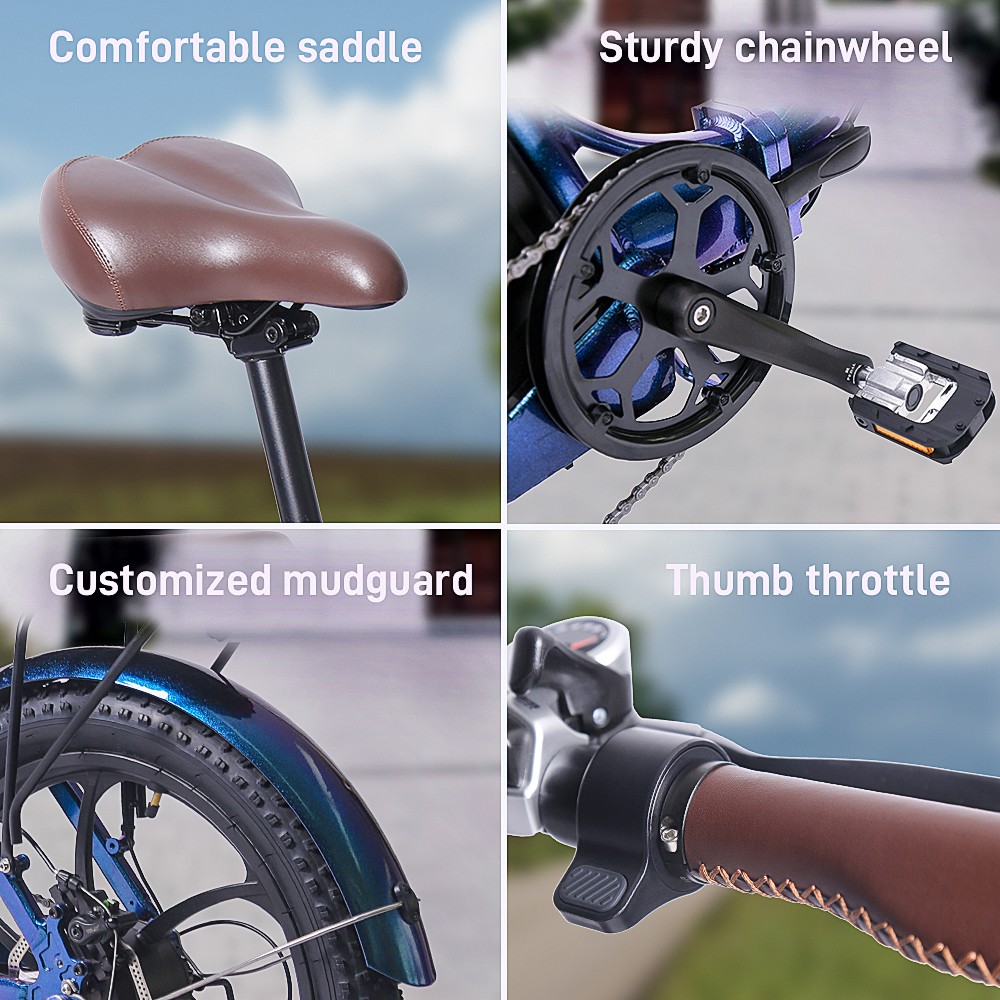 Fafrees F20 Pro Electric Bike, 250W motor, 36V 18Ah batéria, 20*3 palcové pneumatiky, max. rýchlosť 25km/h, max. dojazd 150km, mechanické kotúčové brzdy, rýchlosť 7 rýchlostí, LCD displej - čierny