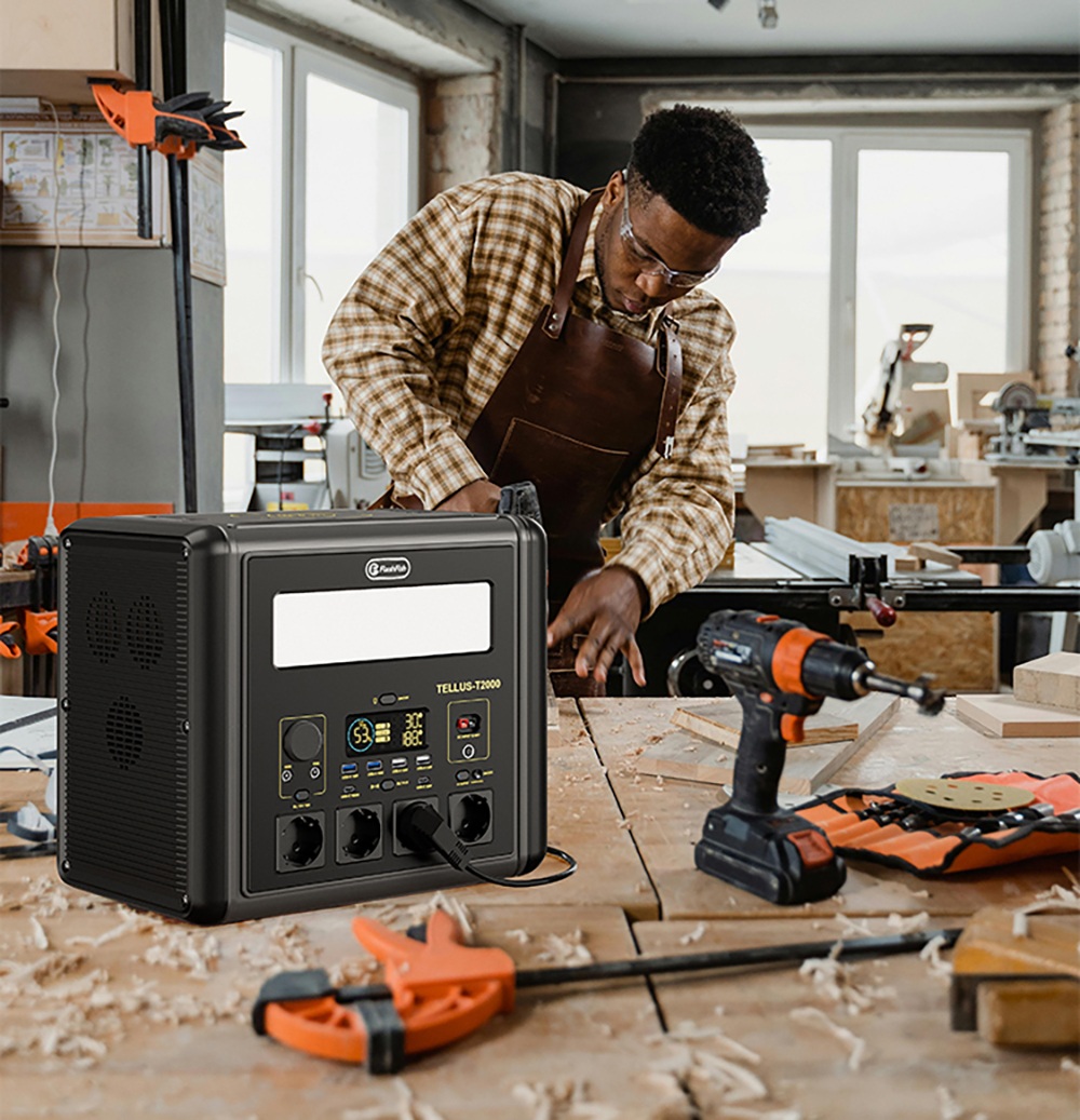 Flashfish T2000 2000W Tragbare Powerstation, 1536Wh LiFePO4-Akku, 4000W Spitzenleistung, 1500W Schnellladefunktion, 14 Ausg&auml;nge, f&uuml;r Notstromversorgung zu Hause und im Freien