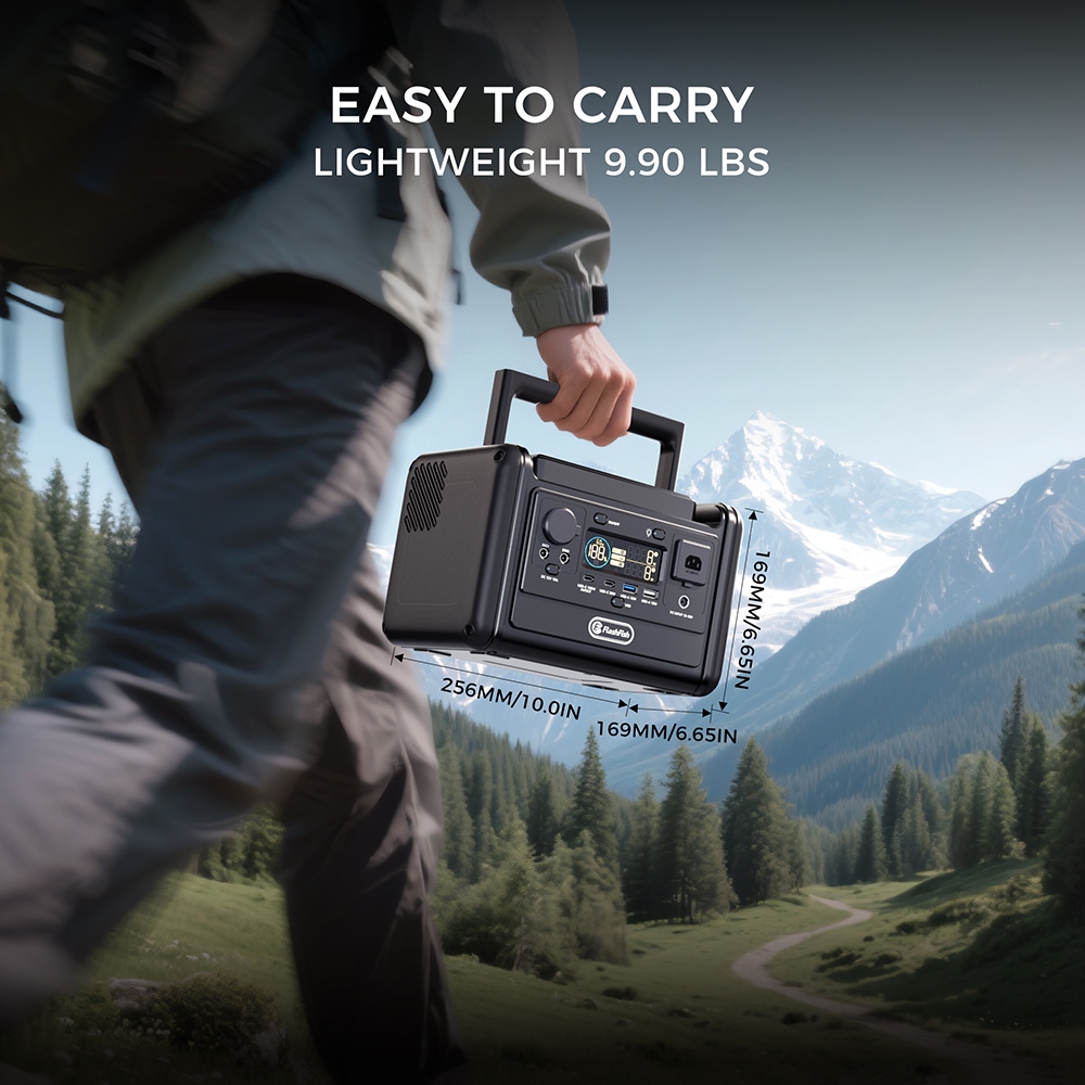 Flashfish T300Pro Tragbare Powerstation, 230 Wh Kapazit&auml;t, 300 W Nennleistung (600 W Spitzenleistung), reiner Sinus-Wechselstrom, 9 Ausgangsanschl&uuml;sse, 100 W USB-C PD, USV-Umschaltung in <0,02 s, 3-stufige LED-Beleuchtung, LiFePO4-Akku mit &uuml;ber 3500 Ladezyklen