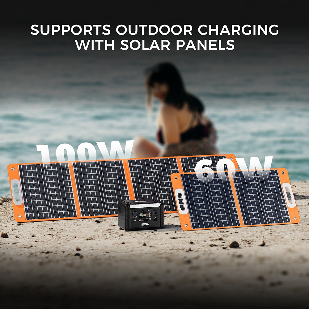 Flashfish T300Pro Tragbare Powerstation, 230 Wh Kapazit&auml;t, 300 W Nennleistung (600 W Spitzenleistung), reiner Sinus-Wechselstrom, 9 Ausgangsanschl&uuml;sse, 100 W USB-C PD, USV-Umschaltung in <0,02 s, 3-stufige LED-Beleuchtung, LiFePO4-Akku mit &uuml;ber 3500 Ladezyklen