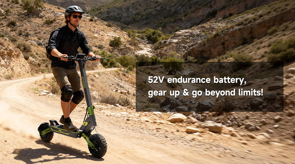 GOKEEP F5 Electric Scooter, 1000W motor, 52V 20Ah batéria, 11-palcové pneumatiky, max. rýchlosť 55 km/h, max. dojazd 80 km, predné a zadné kotúčové brzdy, predné a zadné hydraulické odpruženie - červená