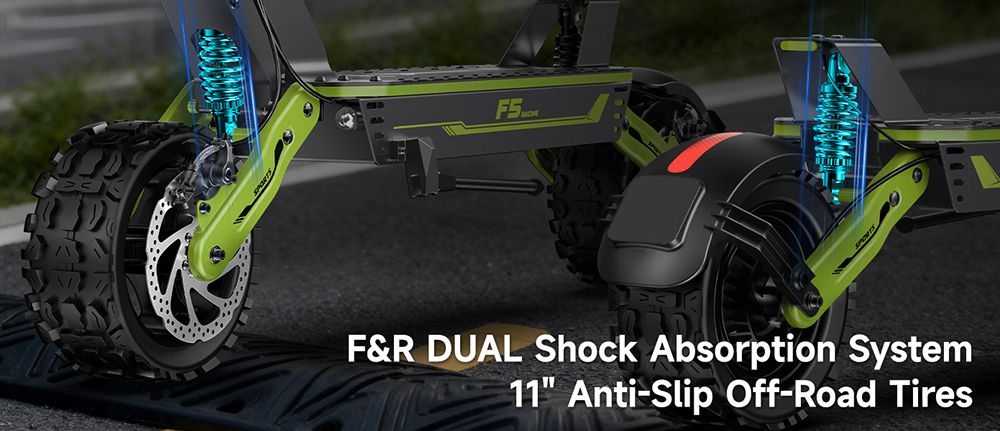 GOKEEP F5 Electric Scooter, 1000W motor, 52V 20Ah batéria, 11-palcové pneumatiky, max. rýchlosť 55 km/h, max. dojazd 80 km, predné a zadné kotúčové brzdy, predné a zadné hydraulické odpruženie - červená