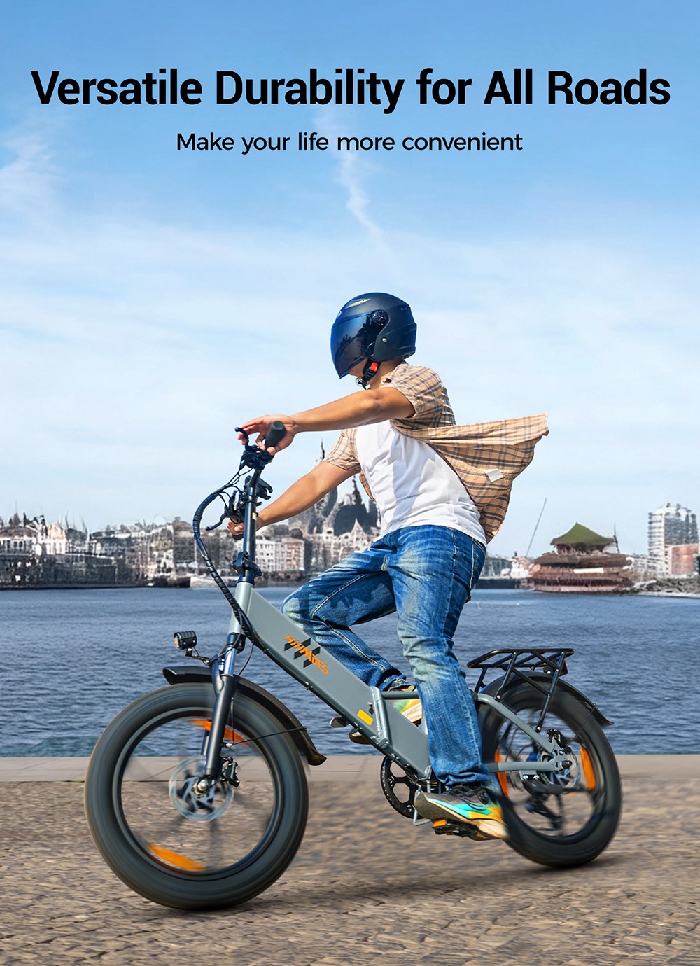 Elektrobicykel HillMiles Mile 2, 250W motor, 36V 13Ah batéria, dojazd 100 km, 20*3 palcové pneumatiky, duálne hydraulické brzdy - šedý