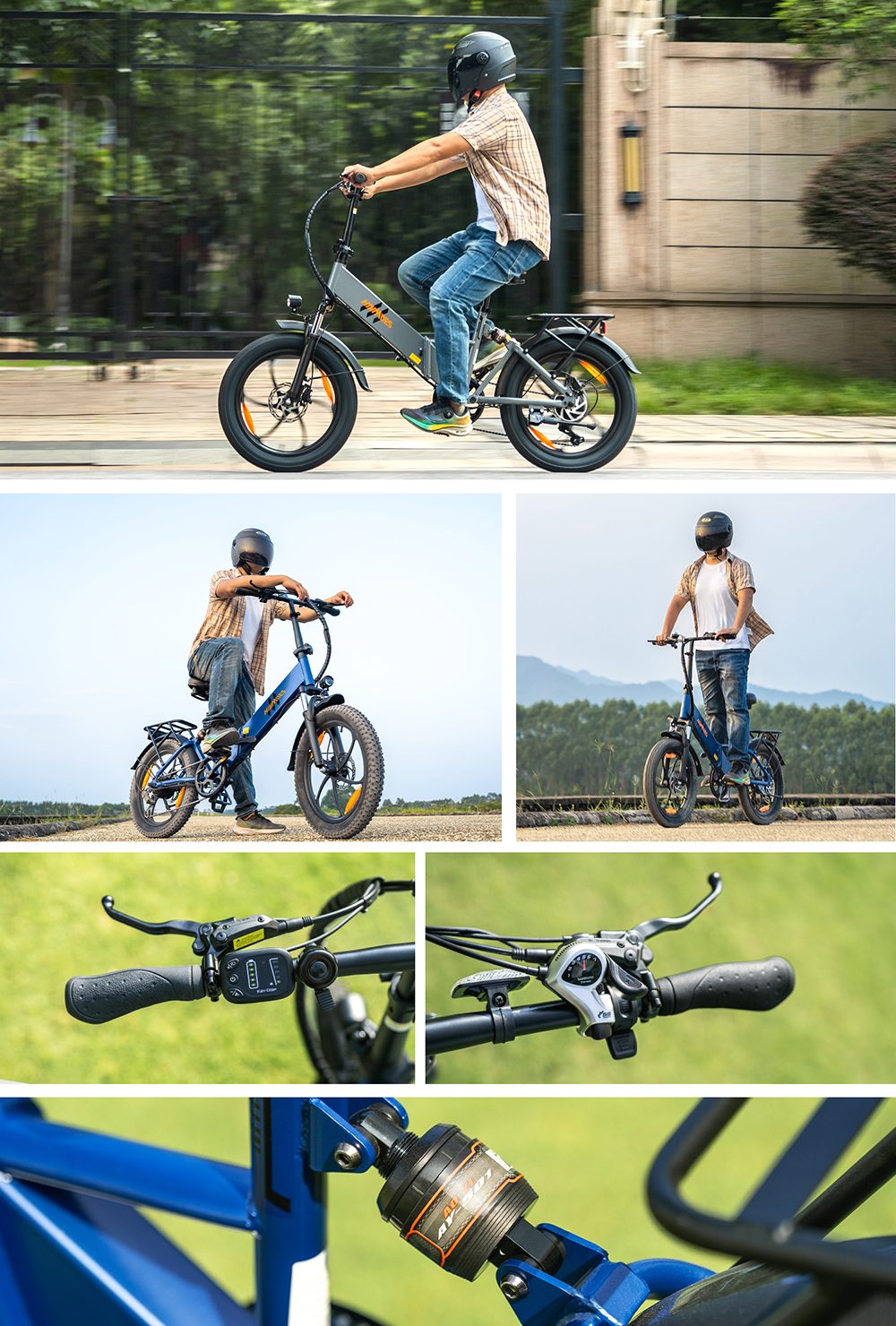 HillMiles Mile 2 Electric Bike, 250W motor, 36V 13Ah batéria, dojazd 100 km, 20*3 palcové pneumatiky, duálne hydraulické brzdy - sivé