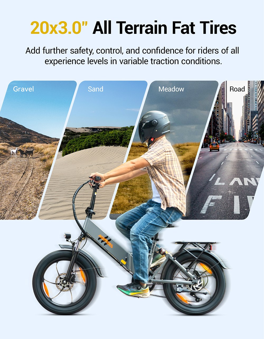 HillMiles Mile 2 Electric Bike, 250W motor, 36V 13Ah batéria, dojazd 100 km, 20*3 palcové pneumatiky, duálne hydraulické brzdy - sivé