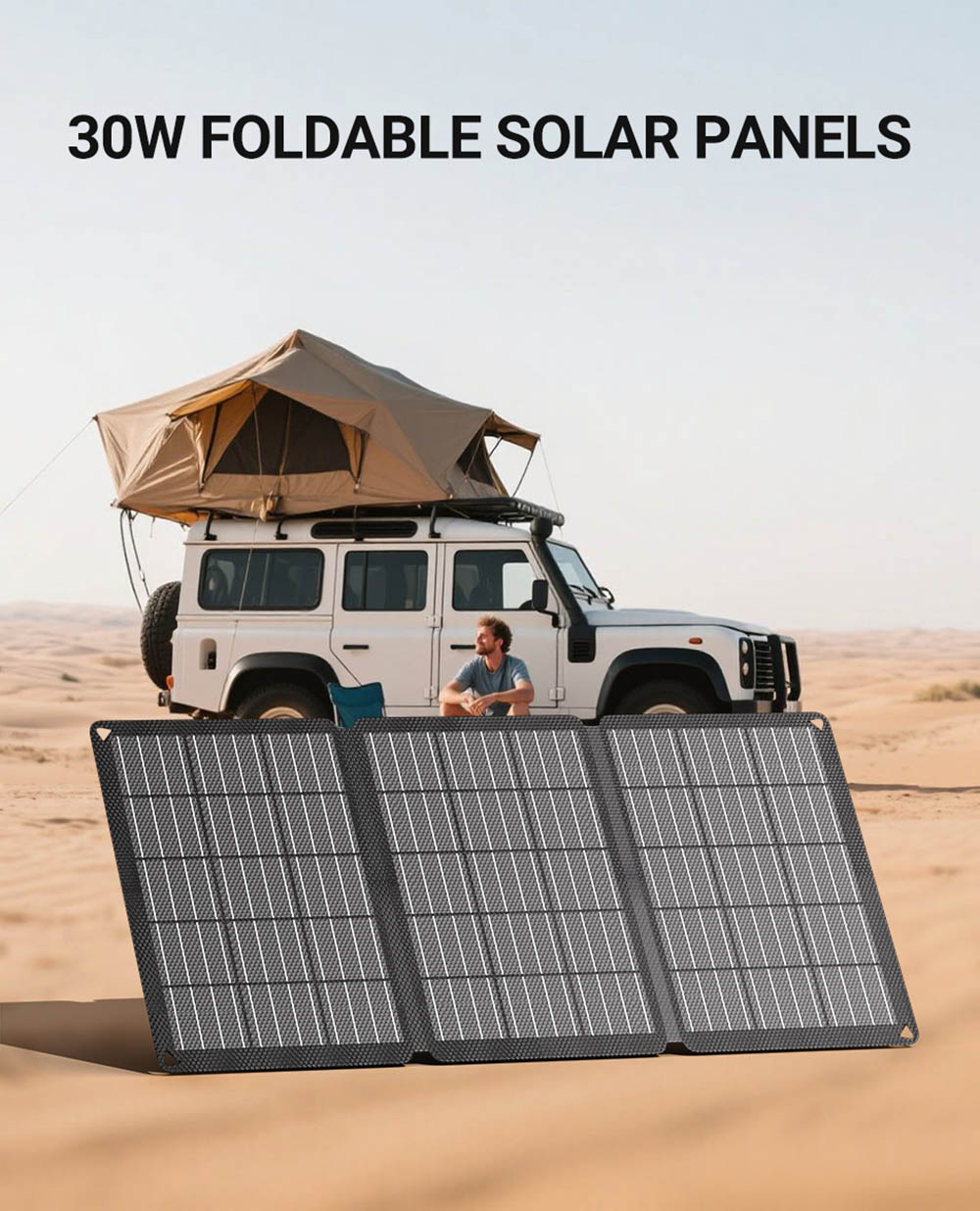 LIONSHEE LS-SP30F 30W Faltbares Solarpanel, 23% hoher Wirkungsgrad, IP67 wasserdicht, USB- und Typ-C-Ausg&auml;nge, 3-fach faltbares ETFE-monokristallines Panel