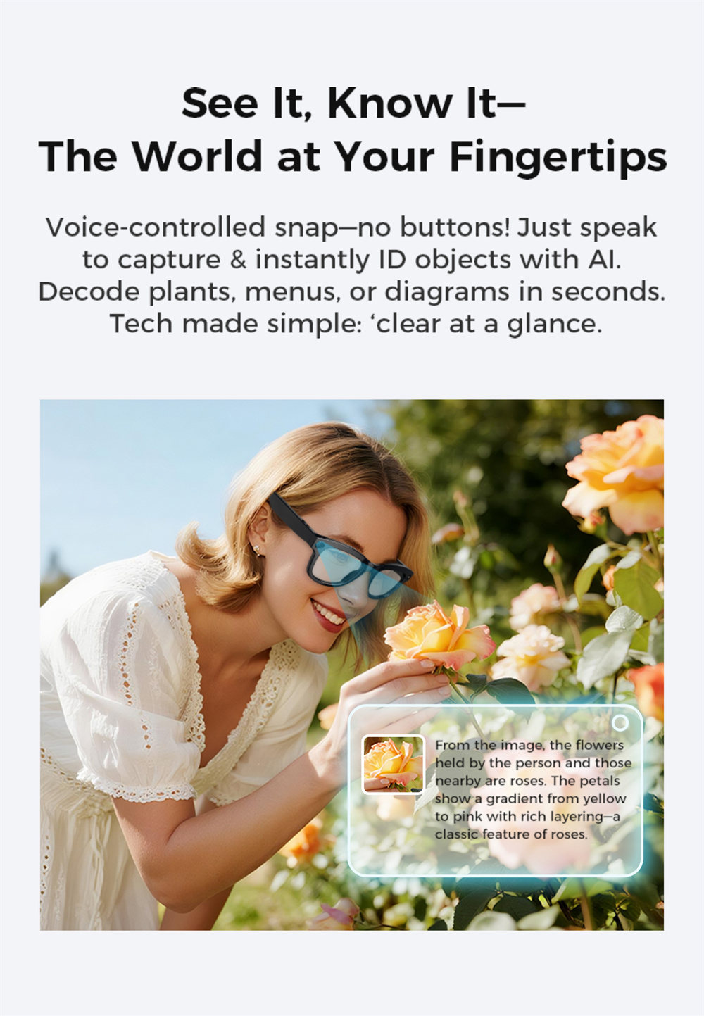 LOKMAT AI Smart Glasses, 8MP Camera, Al Translation, Music Playback