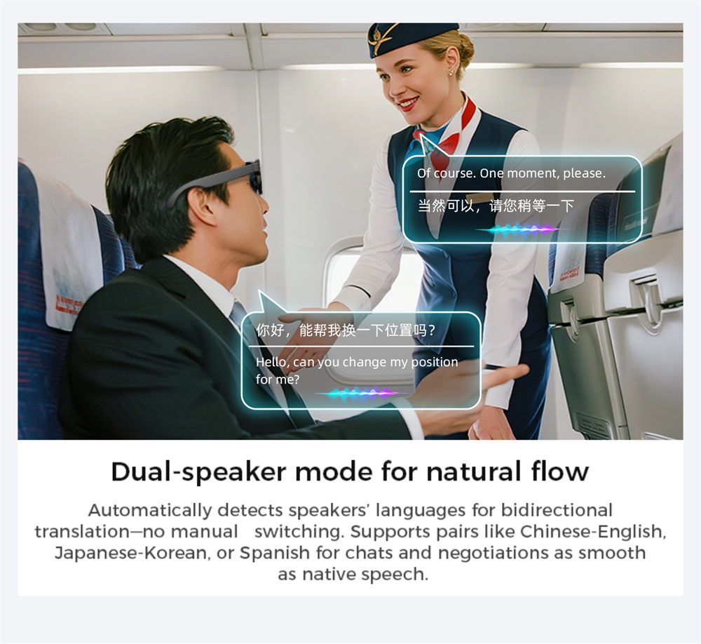 LOKMAT AI Smart Glasses, 8MP Camera, Al Translation, Music Playback