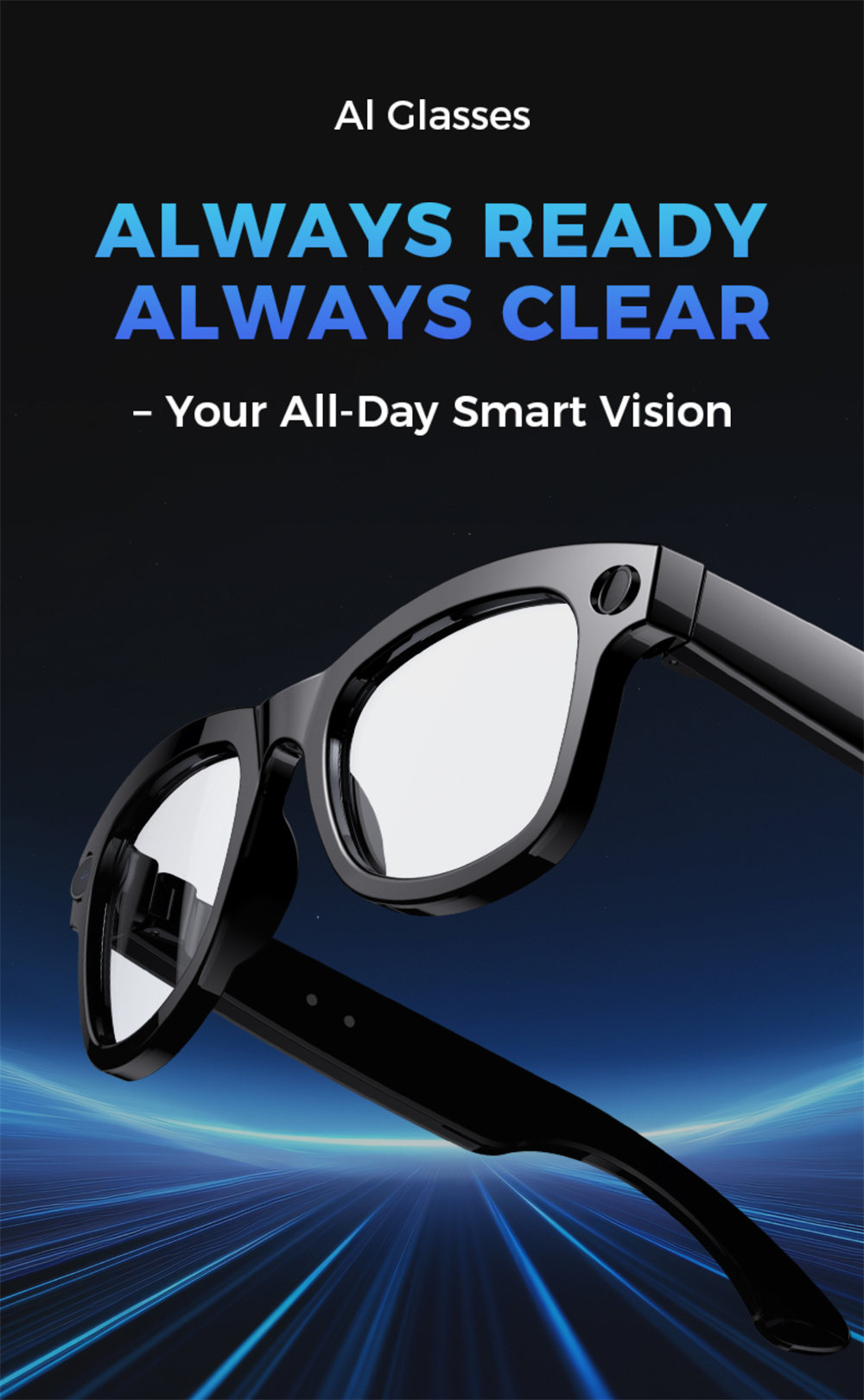 LOKMAT AI Smart Glasses, 8MP Camera, Al Translation, Music Playback