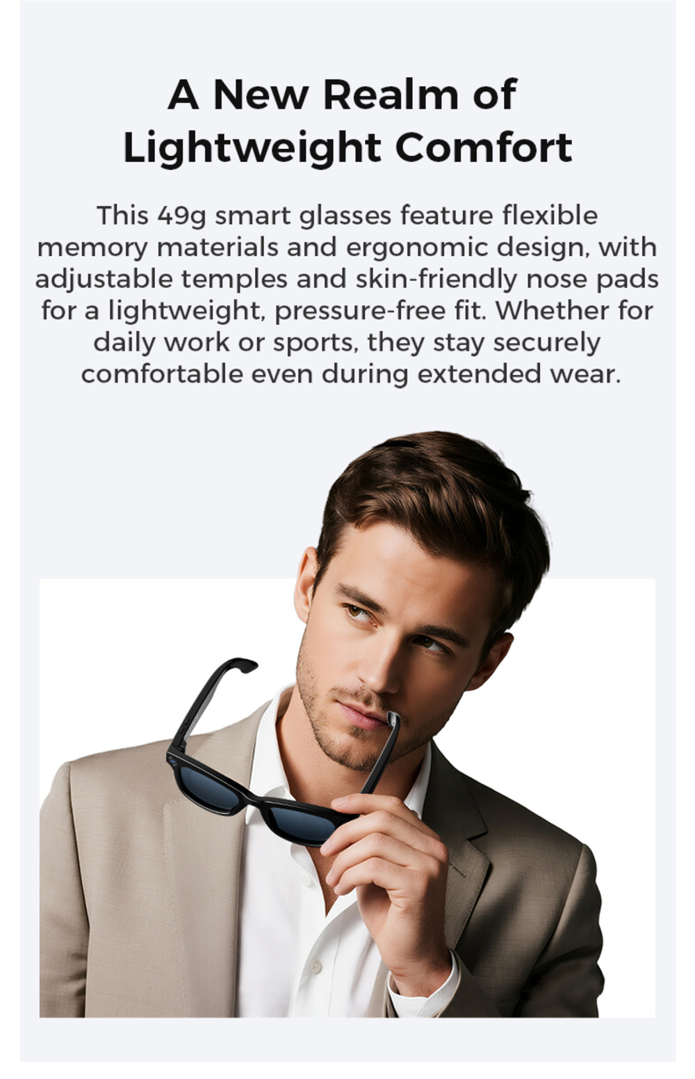 LOKMAT AI Smart Glasses, 8MP Camera, Al Translation, Music Playback