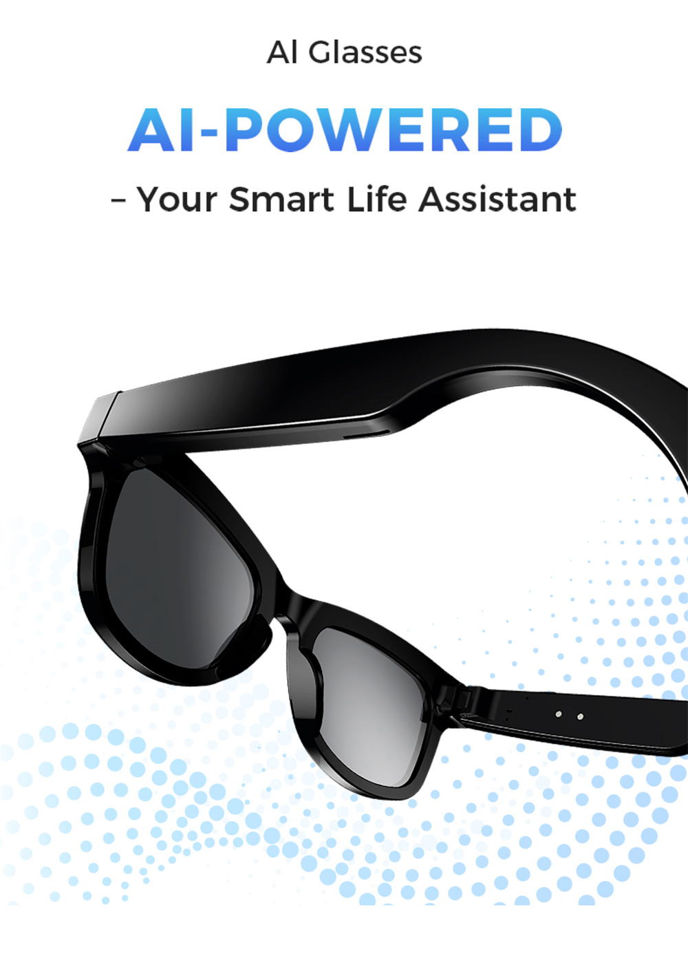 LOKMAT AI Smart Glasses, 8MP Camera, Al Translation, Music Playback