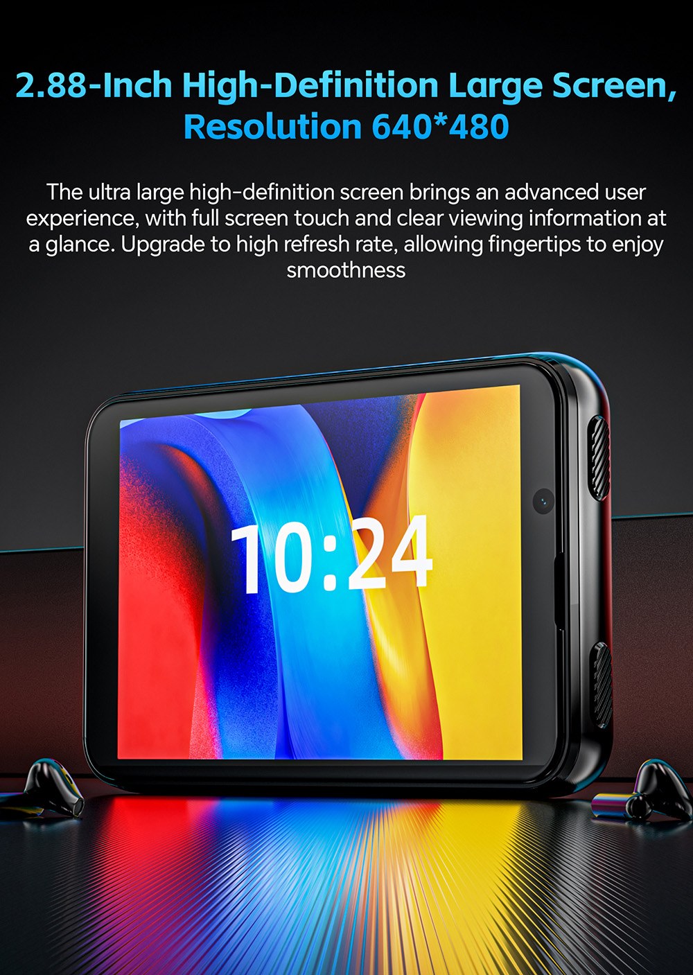 LOKMAT APPLLP MAX Smartwatch, 2.88 inch Screen, 4G/5G Network, Android 11, Heart Rate Monitoring, 1500mAh Battery - Black