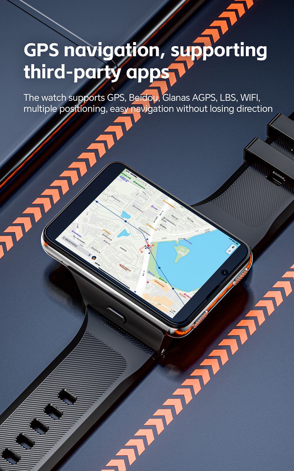 LOKMAT APPLLP MAX Smartwatch, 2.88 inch Screen, 4G/5G Network, Android 11, Heart Rate Monitoring, 1500mAh Battery - Silver