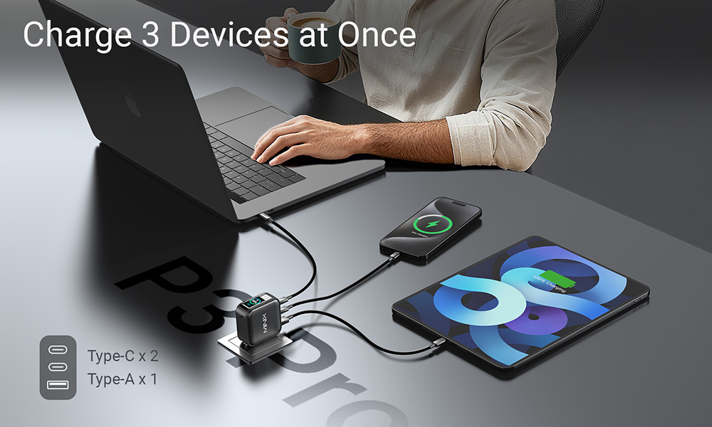 MINIX P3 Pro 3-Port LED GaN Wandladeger&auml;t