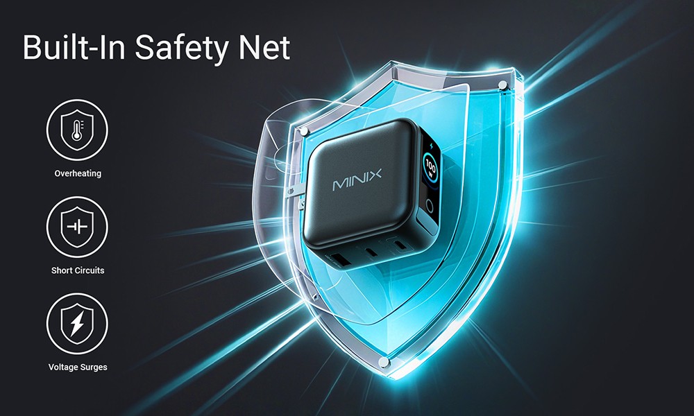 MINIX P3 Pro 3-Port LED GaN Wandladeger&auml;t