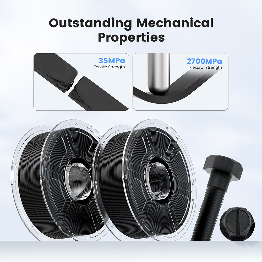 Mecpow PETG-CF 3D-Druckfilament, 1kg - Schwarz