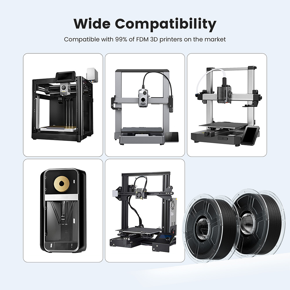 Mecpow PETG-CF 3D-Druckfilament, 1kg - Schwarz