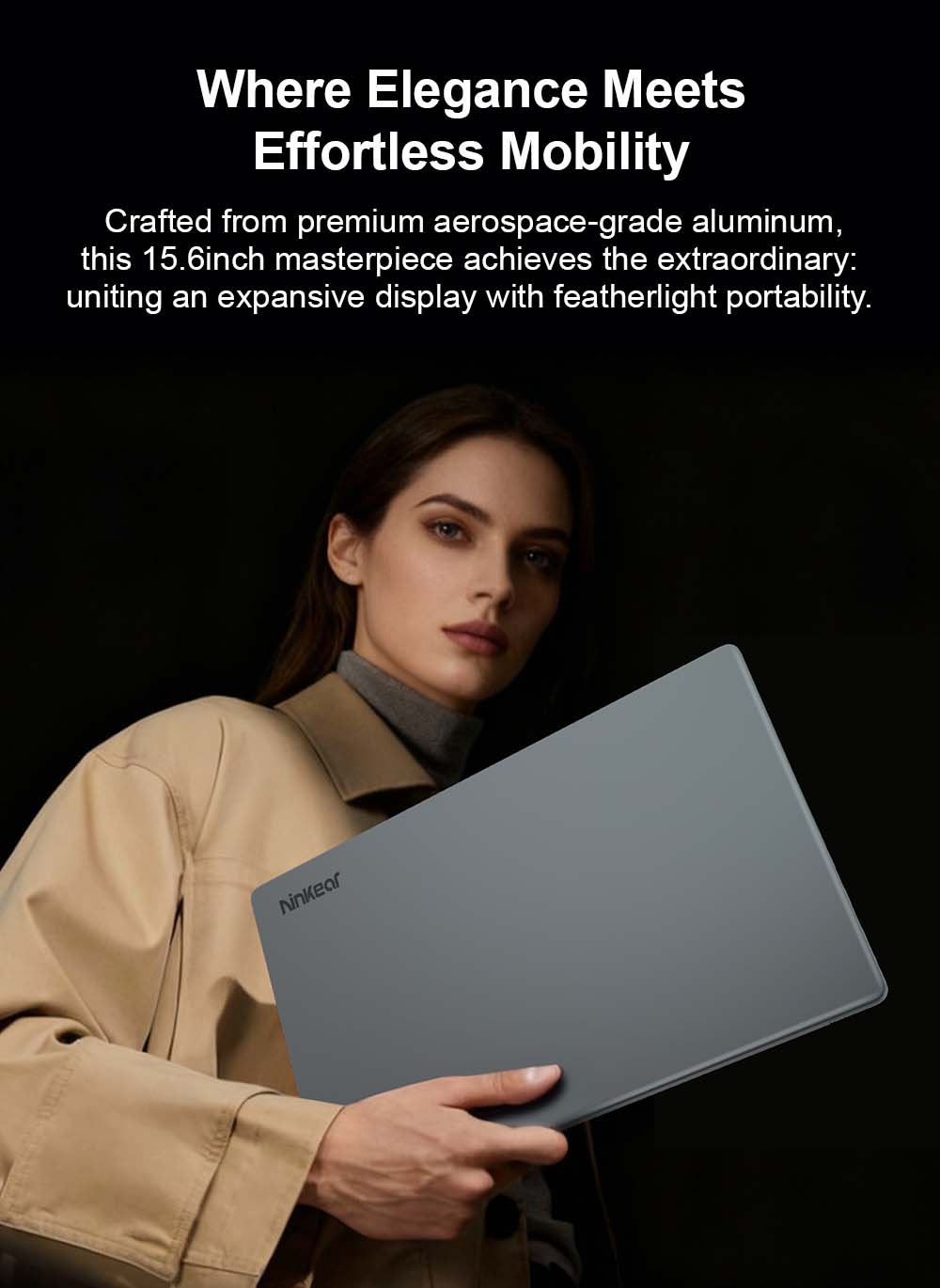 Ordinateur portable Ninkear A15 Plus, &eacute;cran 15,6 pouces 1920 x 1080 60 Hz, processeur AMD Ryzen 7 5825U 8 c&oelig;urs jusqu'&agrave; 4,5 GHz, 16 Go de RAM, SSD 1 To, Wi-Fi 6, Bluetooth 5.2, d&eacute;verrouillage par empreinte digitale, batterie 5500 mAh, 2 ports USB-C, 2 ports USB 3.0, 1 port USB 2.0, 1 port HDMI, 1 lecteur de carte microSD, 1 prise casque