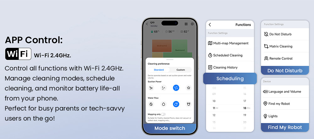 Proscenic Q10 Saugroboter mit Wischfunktion, 8000Pa Starke Saugkraft, 360&deg; LIDAR-Navigation, 200 Minuten Laufzeit, Automatisches Aufladen & Wiederaufnahme, APP/Fernbedienung/Sprachsteuerung f&uuml;r Tierhaare & Gro&szlig;e H&auml;user