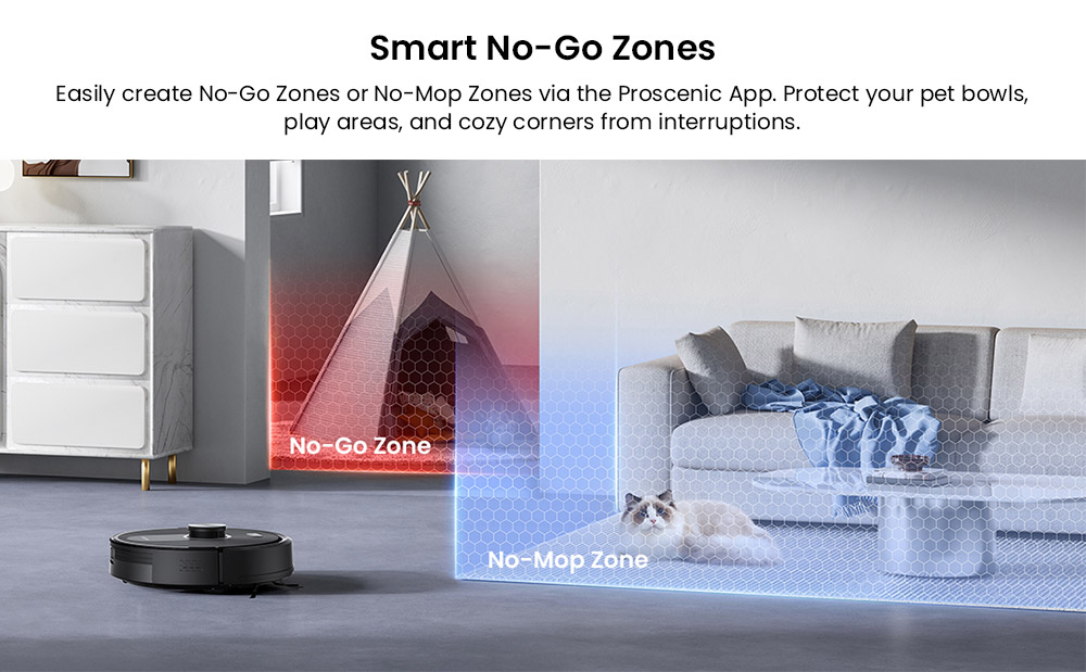 Proscenic Q10 Saugroboter mit Wischfunktion, 8000Pa Starke Saugkraft, 360&deg; LIDAR-Navigation, 200 Minuten Laufzeit, Automatisches Aufladen & Wiederaufnahme, APP/Fernbedienung/Sprachsteuerung f&uuml;r Tierhaare & Gro&szlig;e H&auml;user