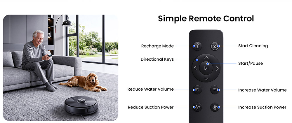 Proscenic Q10 Robot Vacuum Cleaner with Mop, 8000Pa Strong Suction, 360&deg; LIDAR Navigation, 200-Min Runtime, Auto-Recharge & Resume, APP/Remote/Voice Control for Pet Hair & Large Homes