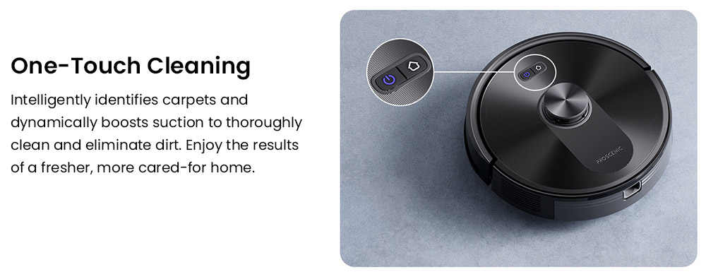 Proscenic Q10 Robot Vacuum Cleaner with Mop, 8000Pa Strong Suction, 360&deg; LIDAR Navigation, 200-Min Runtime, Auto-Recharge & Resume, APP/Remote/Voice Control for Pet Hair & Large Homes