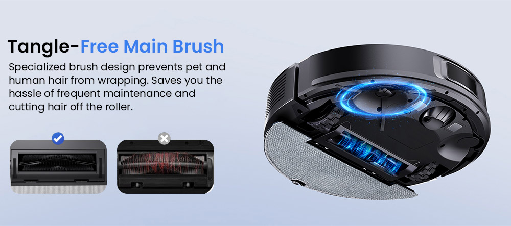 Proscenic Q10 Robot Vacuum Cleaner with Mop, 8000Pa Strong Suction, 360&deg; LIDAR Navigation, 200-Min Runtime, Auto-Recharge & Resume, APP/Remote/Voice Control for Pet Hair & Large Homes