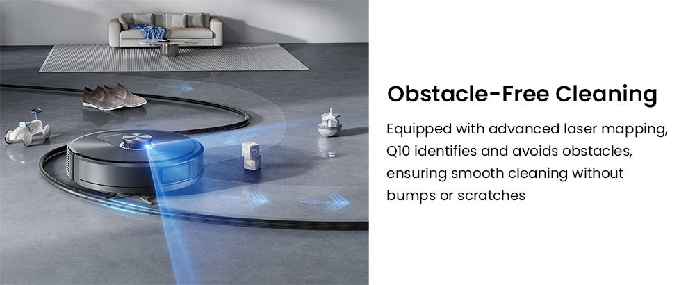 Proscenic Q10 Robot Vacuum Cleaner with Mop, 8000Pa Strong Suction, 360&deg; LIDAR Navigation, 200-Min Runtime, Auto-Recharge & Resume, APP/Remote/Voice Control for Pet Hair & Large Homes