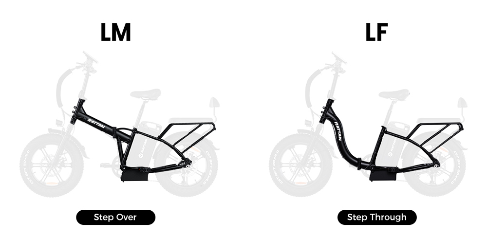 RATTAN LF Ultra Electric Bike, 1000W motor, 48V 40.5Ah batéria, 20*4 palcové pneumatiky, max. rýchlosť 50km/h, max. dojazd 190km, hydraulické brzdy, celoodpružený, farebný displej - čierny