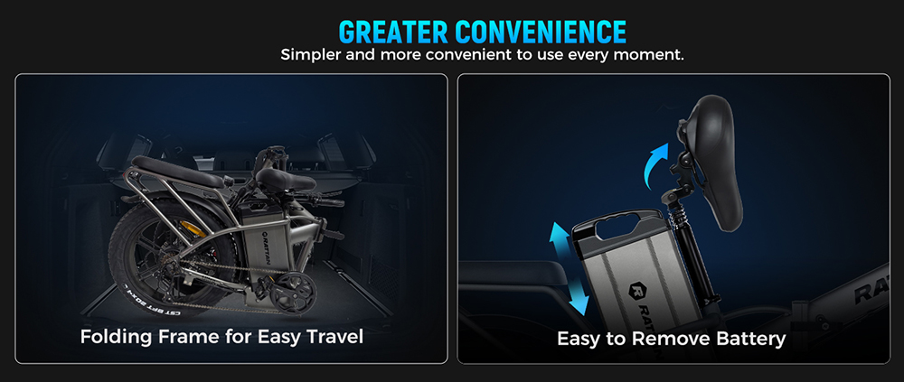 RATTAN LF Ultra Electric Bike, 1000W Motor, 48V 40.5Ah batéria, 20*4 palcové pneumatiky, max. rýchlosť 50km/h, max. dojazd 190km, hydraulické brzdy, celoodpružený, farebný displej - čierny