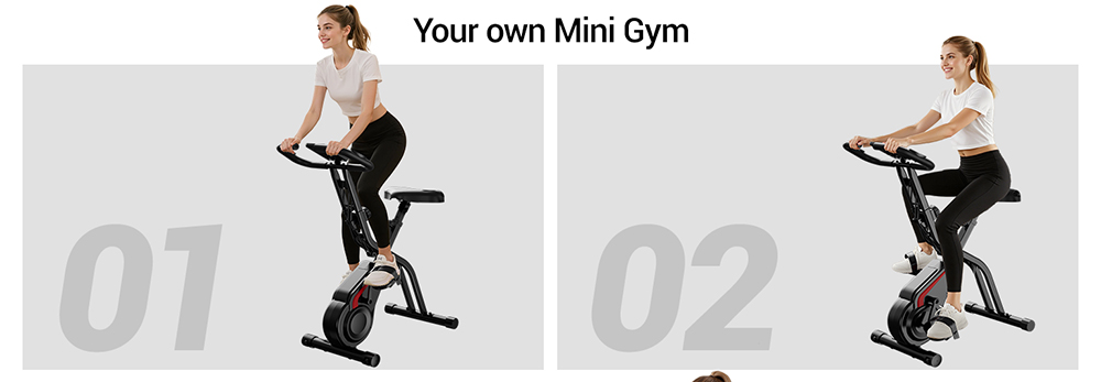ROBORE CBX10 Heimtrainer, leiser Magnetwiderstand, 8-stufig verstellbar, verstellbarer Sitz und Lenker, max. Belastung 136 kg, LCD-Display, atmungsaktiver PU-Sattel, Cardio-Fitnessger&auml;t