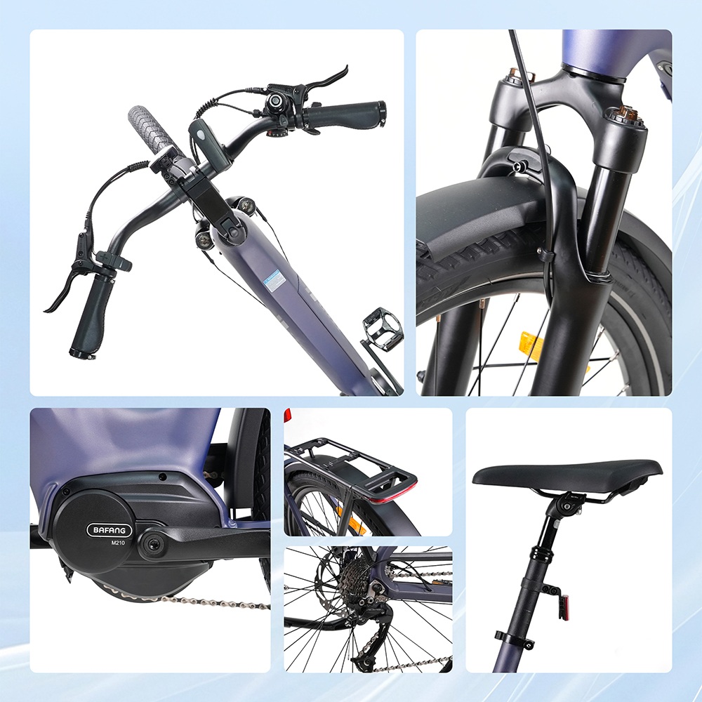 TTGO Z5 Electric Bike, 250W Motor, 36V 18Ah Battery, 27.5 palcové pneumatiky, max. rýchlosť 25 km/h, max. dojazd 130 km, hydraulické kotúčové brzdy, trojitý systém tlmenia nárazov, 9-rýchlostný systém Shimano - modrý