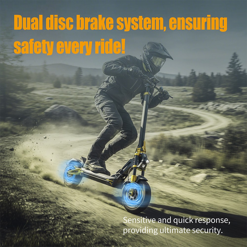 TWOFISH TW3 PRO Electric Scooter, 1000W*2 Motor, 52V 23Ah Battery, 11 inch Tires, 60km/h Max Speed, 55km Range, Dual Disc Brake, Front & Rear Spring Suspension System, NFC Unlock