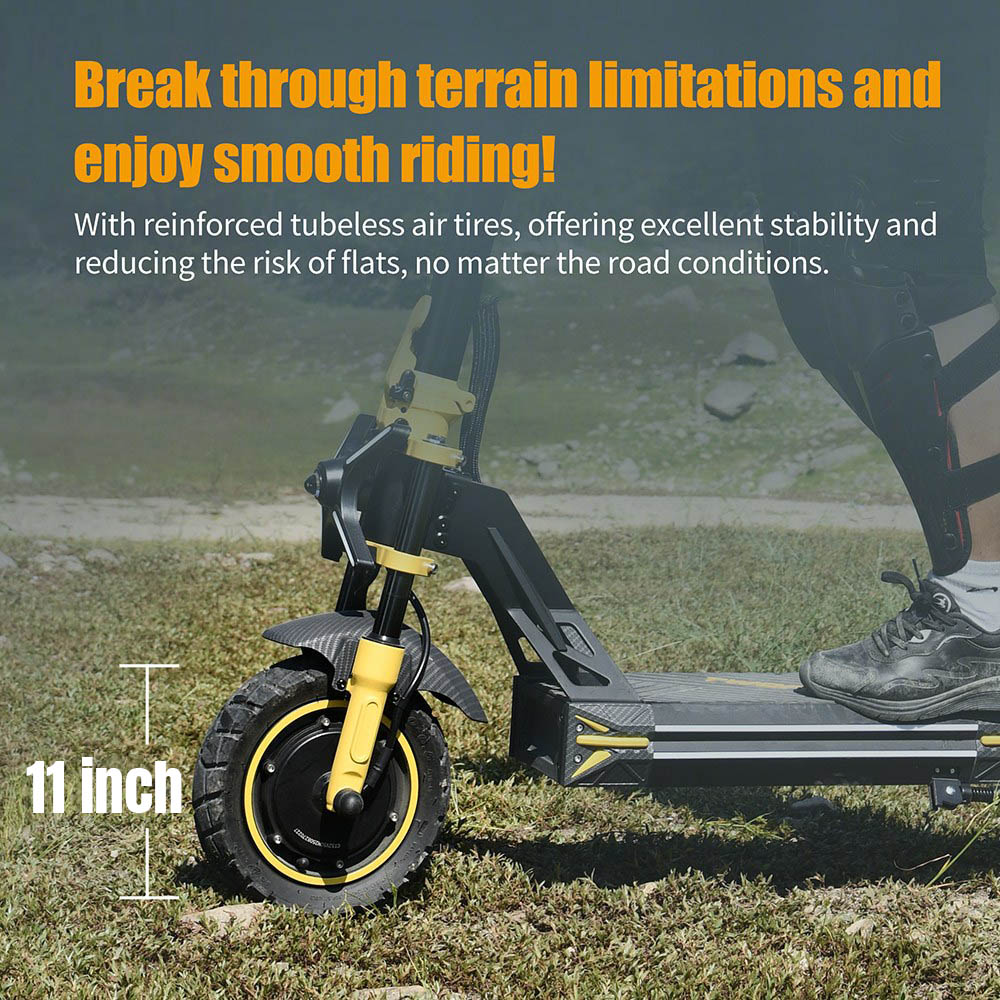 TWOFISH TW3 PRO Electric Scooter, 1000W*2 Motor, 52V 23Ah Battery, 11 inch Tires, 60km/h Max Speed, 55km Range, Dual Disc Brake, Front & Rear Spring Suspension System, NFC Unlock