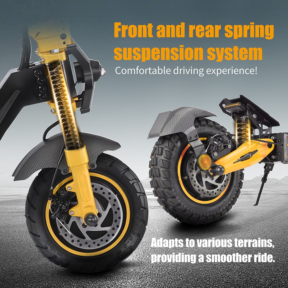 TWOFISH TW3 PRO Electric Scooter, 1000W*2 Motor, 52V 23Ah Battery, 11 inch Tires, 60km/h Max Speed, 55km Range, Dual Disc Brake, Front & Rear Spring Suspension System, NFC Unlock