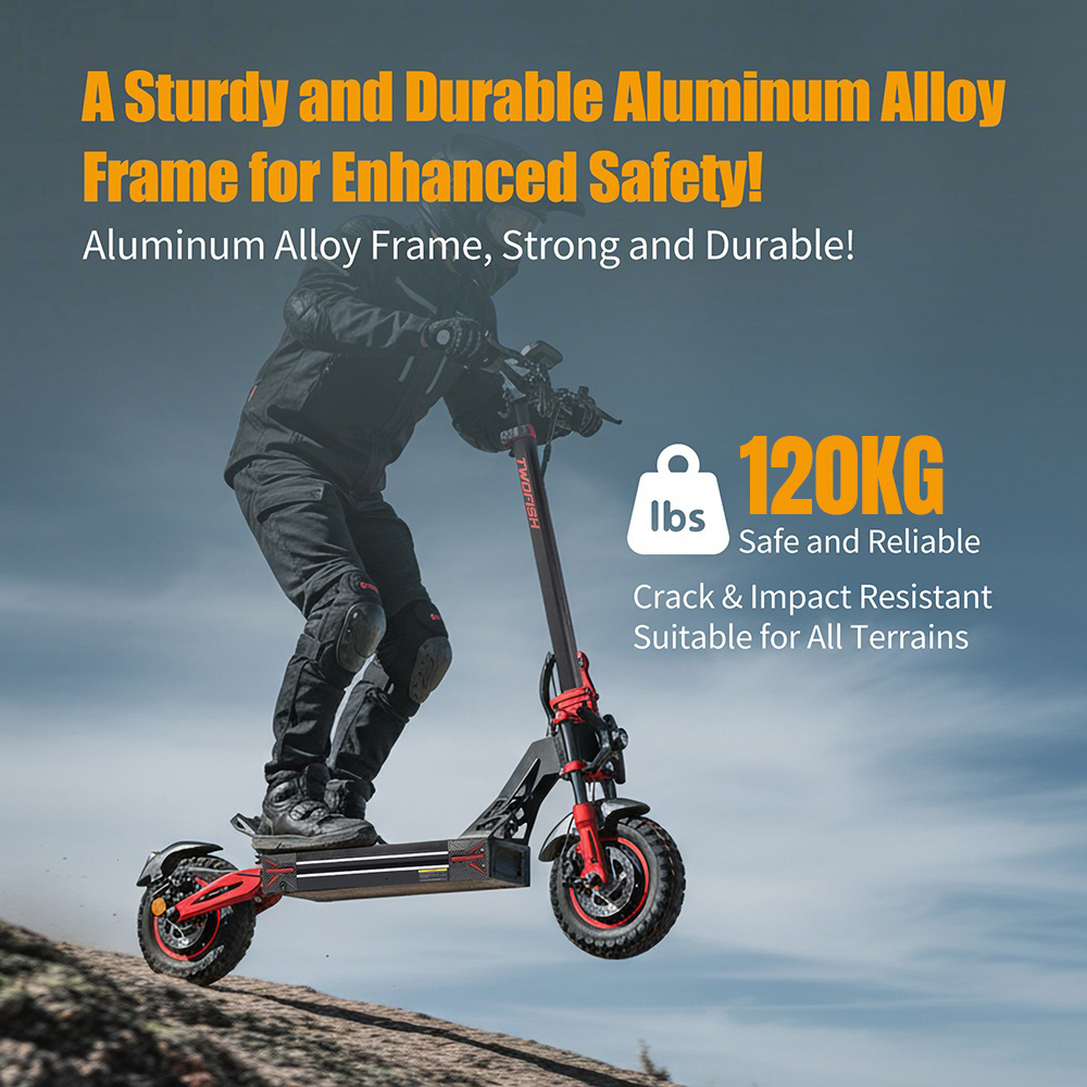 TWOFISH TW4 PRO Electric Scooter, 1000W*2 Motor, 60V 23Ah batéria, 11 palcové pneumatiky, max. rýchlosť 72km/h, max. dojazd 60km, dvojkotúčová brzda, predný & zadný pružinový systém odpruženia, NFC odomykanie